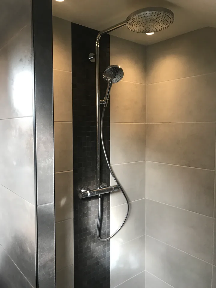 Douche à l'italienne avec colonne effet pluie